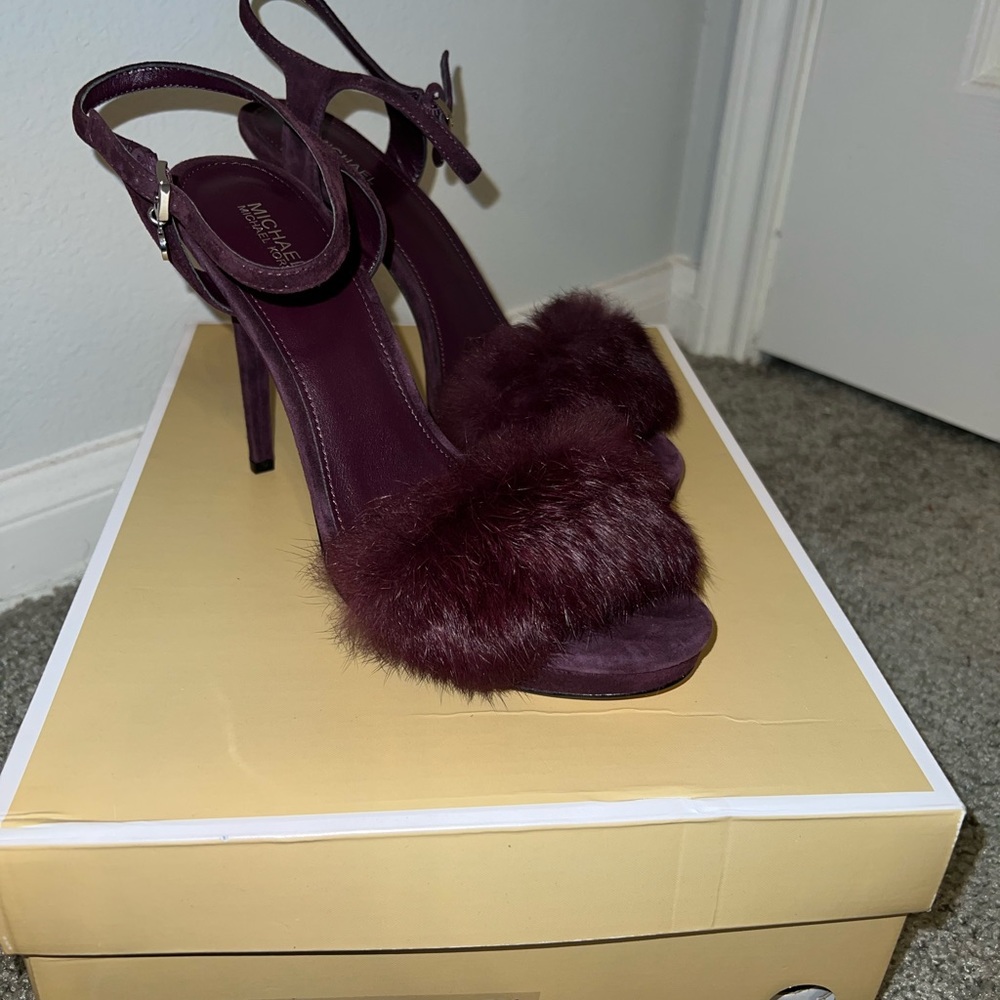 Michael Kors Suede Fur Faye Sandal